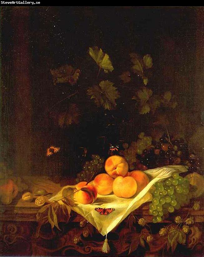 CALRAET, Abraham van Still-life with Peaches and Grapes